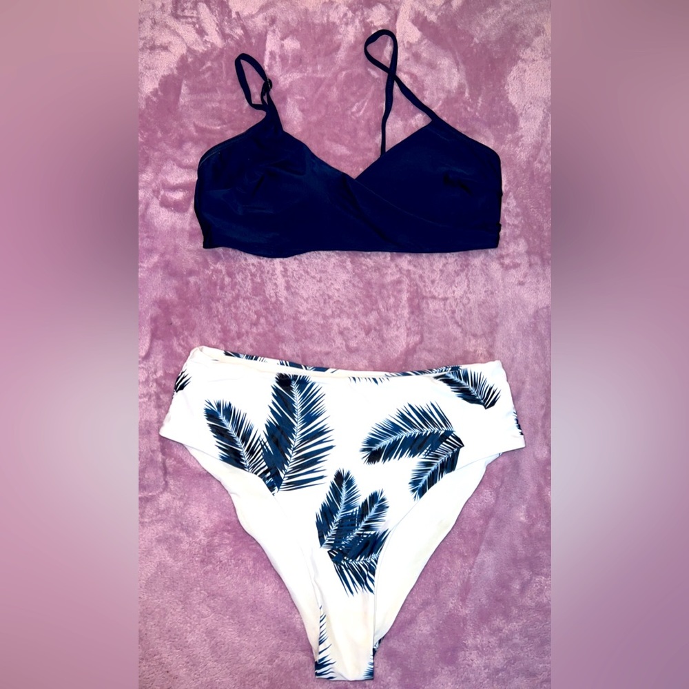 Navy Palm Tree Set
